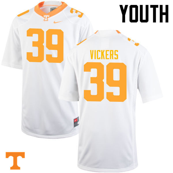 Youth #39 Kendal Vickers Tennessee Volunteers College Football Jerseys-White
